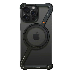 ROA iPhone 16 Pro Max (6.9インチ) 360 RingStandバンパー ケース Hacray アルミ・ブラック HR27180i16PM