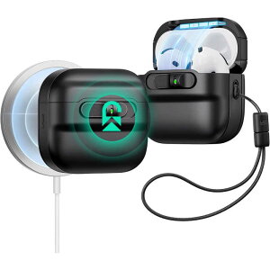 ESR AirPods 第4世代用 Magsafe対応スライド式イヤホンケース 1C0130102 - Black-Pulse 1C0130102Black