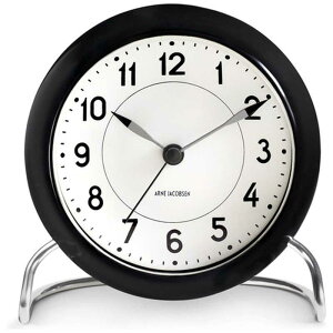 CebN@uv Station Table clock 11cm wh/black ARNE JACOBSEN(Al RuZ)@AJ43672