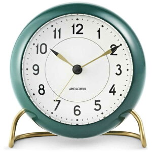 CebN@uv Station Table clock 11cm green/wh ARNE JACOBSEN(Al RuZ)@AJ43677