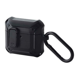 GR@ELECOM@AirPods 4 P[X p ϏՌ Jo[ ZEROSHOCK Lock ubN@AVA-AP06ZEROLBK