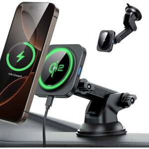 ESR@Qi2Ή ő15W MagSafe _bV{[hCXJ[`[W[ m15Wn Black@ESR Qi2 Dashboard Wireless Charger