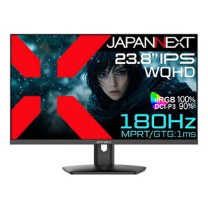 JAPANNEXT@IPSpl WQHDQ[~Oj^[ HDMI DP HDR 1ms(GTG/MPRT) sRGBF100 (2Nۏ) m23.8^ /WQHD(2560×1440) /Chn@JN-IPS238G180Q