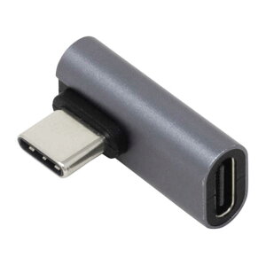 アイネックス PD100W対応 USB3.2Gen2変換アダプタ Cメス - Cオス 横L型フラット U32CC-LFAD2