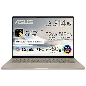 ASUS GCX[X@m[gp\R Zenbook SORA [ 14^ / Win11 / Snapdragon X / 32GB / SSD512GB / Office ] UuXL[x[W@UX3407RA-HA32570BES