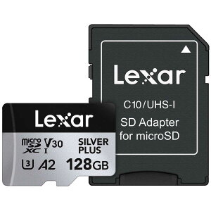 LEXAR@microSDXCJ[h 128GB Professional SILVER PLUSV[Y V30 UHS-I U3 A2 mClass10 /128GBn@LMSSIPL128G-BNANJ