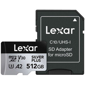 LEXAR@microSDXCJ[h 512GB Professional SILVER PLUSV[Y V30 UHS--I U3 A2 mClass10 /512GBn@LMSSIPL512G-BNANJ
