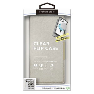 PGA@iPhone 16e MagSafeΉ NAtbvP[X XG[h/O[ Premium Style O[@PG-25KMC04GY