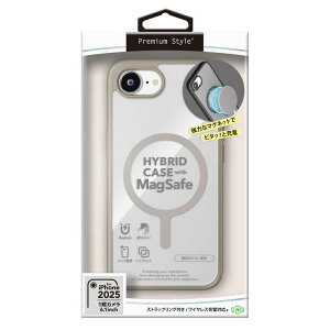 PGA�@iPhone 16e MagSafe�Ή� �n�C�u���b�h�P�[�X Premium Style �N���A�x�[�W���@PG-25KMH02BE