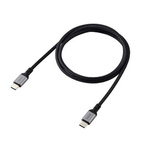 �G���R���@ELECOM�@USB Type-C �P�[�u�� USB-C to USB-C 1m PD 100W �}���[�d �f���ɋ��� ���ϋv �i�C�������b�V�� �u���b�N�@MPA-CC5PAN10BK