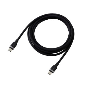 �G���R���@ELECOM�@USB Type-C �P�[�u�� USB-C to USB-C 2m PD 100W �}���[�d �V���R���f�� ���炩�����݂ɂ��� �u���b�N�@MPA-CC5PSSA20BK