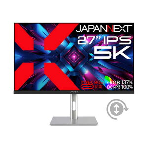 JAPANNEXT@IPSpl tj^[ HDMI DP USB Type-C HDR sRGBF137 DCI-P3F100 (2Nۏ) m27^ /5K(5120×2880) /Chn@JN-IPS275K-HSPC9
