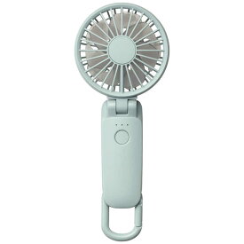RHYTHM リズム　Silky Wind Mobile 3.2 モバイルハンディファン 3WAY(ハンディ・ハンズフリー・デスク)カラビナ付 大風量 ミズイロ　9ZF040RH04