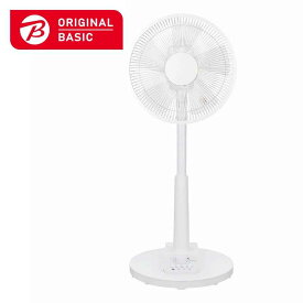 ORIGINALBASIC　扇風機 自動首振り機能あり 30cm 5枚 メカ式 ホワイト　OB-FA01