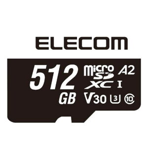 GR@ELECOM@microSD J[h 512GB Class10 UHS-I U3 V30 A2 4K microSDXC Ǎő95MB/s@MF-MS512GU13A2R
