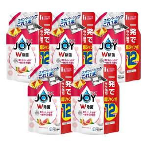 P&G (ケース販売)除菌ジョイコンパクト 贅沢グレープフルーツの香り 詰替超ジャンボサイズ1550ml×5