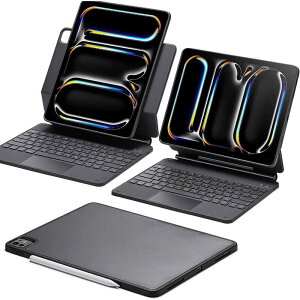 ESR@iPad Pro 13C` M4 p c[hΉ E\ یP[XtL[{[hP[X Charcoal Grey@ESR Rebound Magnetic Keyboard Case 360 iPad Pro 13