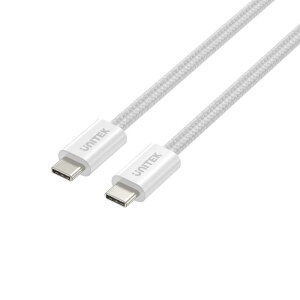 UNITEK@PD100W Magnetic USB-C to USB-C 1M CableAWhite mType-CIX /USB Power DeliveryΉn@C14141AWH011M