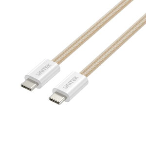 UNITEK@PD100W Magnetic USB-C to USB-C 1M CableACream Latte mType-CIX /USB Power DeliveryΉn@C14141ACL011M