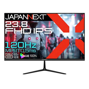 JAPANNEXT@23.8C` IPSpl 120HzΉ tHD(1920x1080)𑜓x Q[~Oj^[ 0.5ms(MPRT) HDMI DP USB Type-C PS5(2Nۏ)@JN-IPS238G120F-C6
