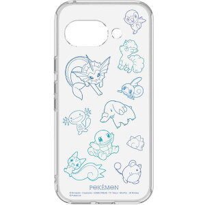 グルマンディーズ Google Pixel 9a クリアケース ポケットモンスター ライトブルー POKE-986LBL