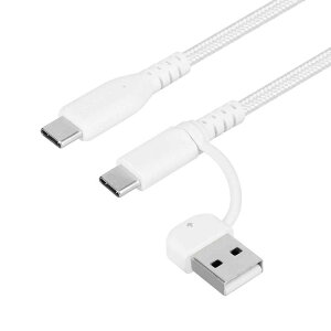 OWLTECH@^t 2in1P[u Type-C/A to Type-C 1.5m zCg@OWL-CBA5ACC15-WH