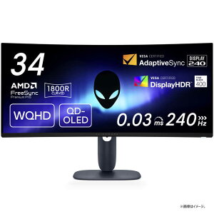 DELL@f@Q[~OtfBXvC Alienware/QD-OLED/240/0.03ms/ m34.2^ / L@EL QHD(3440×1440) / Ch / Ȗʌ^n ubN@AW3425DW-R