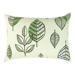 小栗 枕カバー 「ナチュラルリーフ」 約43×63cm ファスナー式 綿100% 心地よい肌触り オールシーズン 洗える グリーン FF16119-53 MerryNight