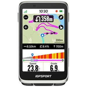 IGPSPORT�@���]�ԗp �S��i�r�Q�[�V���� �T�C�N���R���s���[�^�[ 3.5�C���`�^�b�`�X�N���[�� GPS���� iClimb pro�Ή� IPX7 �V���o�[�@Binavi_silver