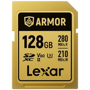 LEXAR@Lexar ARMOR GOLD SDXC UHS-II J[h V60 őǍx280MB/ső发x210MB/s hohIP68 m128GBn mClass10 / 128GBn@LSDAMGL128G-RNNNJ