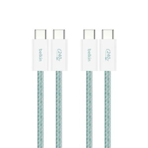 BELKIN�@240W USB-C to C�\�t�g�P�[�u�� 1.5M 2�{�Z�b�g�O���[�� �O���[���@CAB019qc05GR2PK
