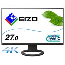EIZO　液晶ディスプレイ FlexScan （USB Type-C対応 ノートPC給電 疲れ目軽減） ［27型 / 4K(3840×2160) / ワイド］ ブラック　EV2740S-BK