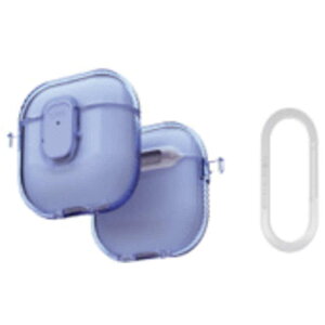 KENZAN�@AirPods4�P�[�X UNIQ CLOUDY BLUE CLOUDY BLUE�@UNIQ-AIRPODS-2024-GLSPCBLU