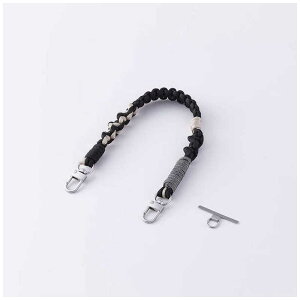 �G���R���@ELECOM�@�X�}�z�X�g���b�v �҂݃��[�v�^�C�v �n���h�X�g���b�v ��� �����h�~ �X�g���b�v�z���_�[�V�[�g�t�� iPhone/Android�Ή� �g�уX�g���b�v�@P-STHKNBK