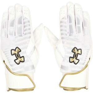 �A���_�[�A�[�}�[�@�����Y UA�N���[���A�b�v �v�� �o�b�e�B���O�O���[�u White/Silver/Metallic Gold XL�@6001312_25FW