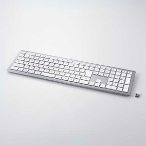 エレコム ELECOM フルサイズ ワイヤレスキーボード Bluetooth & 無線2.4GHz両対応 日本語配列 超薄型 充電式 iPad iPhone Mac Windows 対応 パンタグラフ ホワイト TK-PN10FMPWH