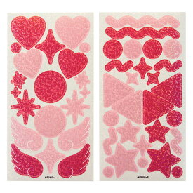 プラス　ito/oshi (イトオシ) うちわ用デコレーションシール レッド＆ピンク　FL-307CF