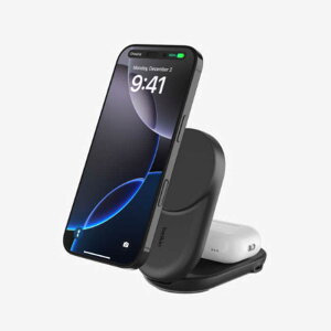 BELKIN@UltraCharge Qi2 25W 2-in-1 ܂肽ݎ}Olbg[d Eh^ ubN@WIZ039dqBK