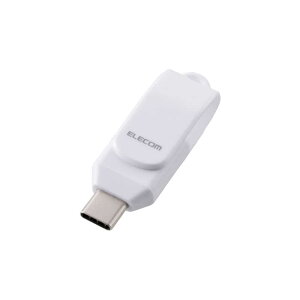 エレコム ELECOM USBメモリ 256GB USB Type-C 高速転送 iPhone/iPad/Android/PC対応 回転式コネクタ ストラップホール付 セキュリティ対応 ホワイト MF-CEU3256GWH