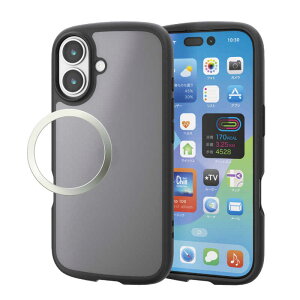 �G���R���@ELECOM�@iPhone 17�P�[�X TOUGH SLIM LITE �t���[���J���[ �}�b�g(���o�[�R�[�g) ���^�������O�t �u���b�N�@PMA25ATSLFCBKM