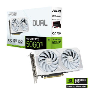 ASUS GCX[X@OtBbN{[h (RTX5060Ti / 16GB / ) mGeForce RTXV[Y / 16GBn@DUAL-RTX5060TI-O16G-WHITE
