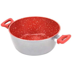 テレビショッピング研究所　フレーバーストーン キャセロールパン 24cm（蓋付） レッド　66833　66833