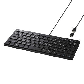 BUFFALO　USB接続 有線コンパクトキーボード Type-C変換アダプター付き ブラック ［有線 / USB-A＋USB-C］　BSKBUC310BK
