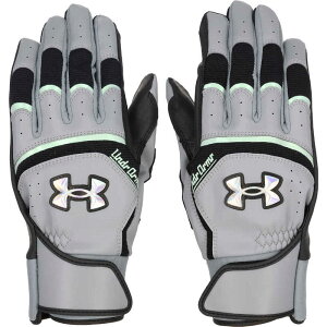A_[A[}[@UNDER ARMOUR Y UA YARD PRO BATTING GLOVES UA[h v obeBOO[u Silver/Black/Iridescent LG 6001314@6001314_25FW