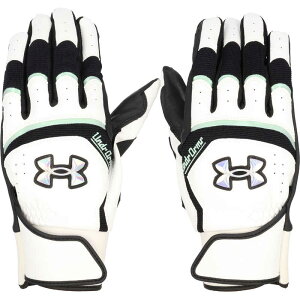 A_[A[}[@UNDER ARMOUR Y UA YARD PRO BATTING GLOVES UA[h v obeBOO[u White/Black/Iridescent MD 6001314@6001314_25FW