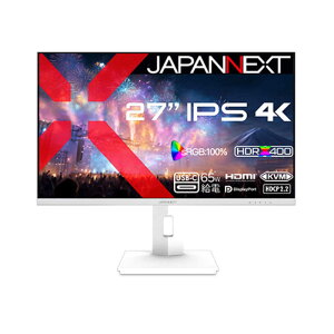 JAPANNEXT@IPSpl 4Ktj^[ HDMI DisplayPort USB-C(ő65Wd) sRGBF100 m27^ / 4K(3840×2160) / Ch / 60Hzn(2Nۏ)@JN-IPS27U2-HSPC6-W