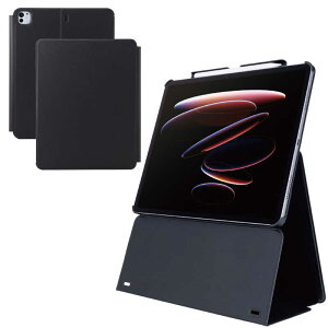 �G���R���@ELECOM�@iPad Pro �P�[�X 13�C���` ( M4 ) ���������t���b�v �J�o�[ Apple Pencil���[ �t���[�A���O�� �X�^���h �I�[�g�X���[�v�@�\�@TB-A25PLWVH2BK