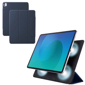 �G���R���@ELECOM�@iPad Pro �P�[�X 13�C���` ( M4 ) �}�O�l�b�g���E�t���b�v �J�o�[ 2�A���O�� �X�^���h �I�[�g�X���[�v�@�\ �y�� ���^�@TB-A25PLWVPF2NV
