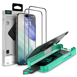 ESR�@iPhone 17 / 16Pro �K���X�t�B���� 7�{���x UltraFit Armorite �t���X�N���[���ی� ���� 2������@1D88600901-2Pack