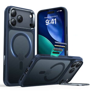 ESR�@iPhone 17 Pro Max(6.9�C���`)MagSafe�Ή��A�B��X�^���h�t���A�~���^���[�O���[�h�P�[�X �t���X�g�u���[�@1A86800401-Frosted Blue